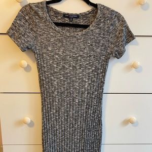 Grey knit midi dress
